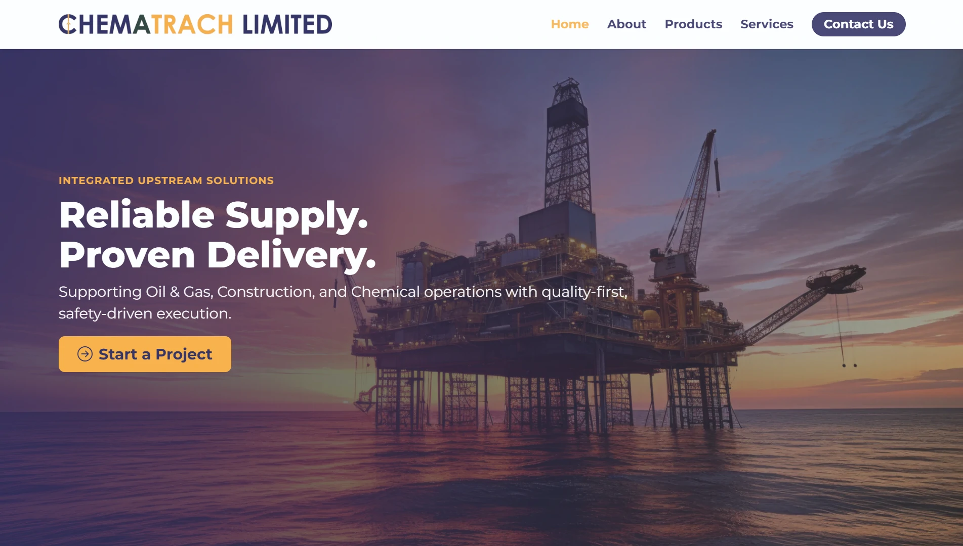 Chematrach Limited website preview